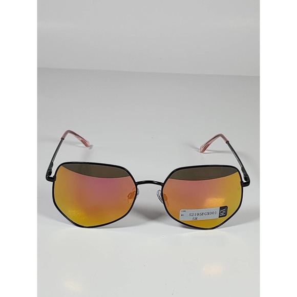 Foster Grant Geometric Alternative Black Metal Mirrored Sunglasses 52195FGX001 - Picture 3 of 11